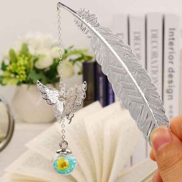 Metal Feather Bookmark, 1 Valentinsdag bursdagsgaver til kvinner