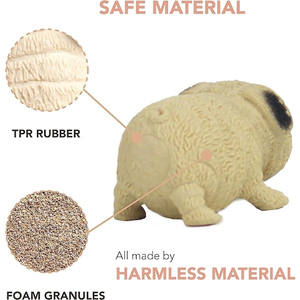 Squishy hundelegetøj gaver - Stress Squishies Pug sensoriske legetøj langsom Ri