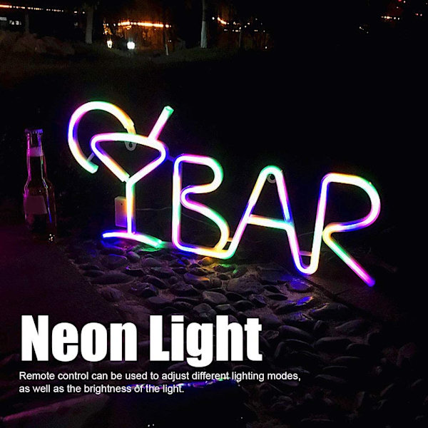 Färgglad - LED Neon Bar Bokstäver Dekorativ Ljusskylt