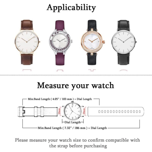 20mm Smartwatch Strap- 2st Silikon snabbkopplingsremmar, Repla