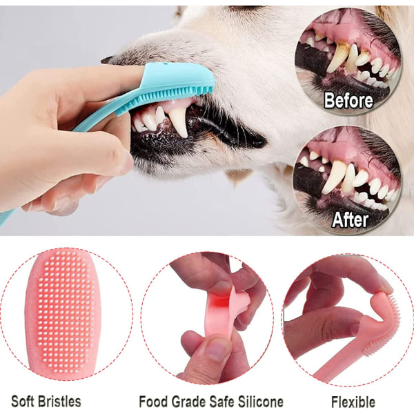 6 kpl satunnainen väri koiran hammasharja kissan hammasharja silikoni lemmikin sormesuojat