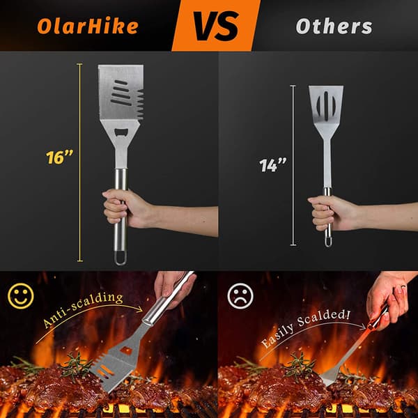 BBQ-tilbehør, BBQ-værktøjssæt, 22 dele rustfrit stål BBQ Ki
