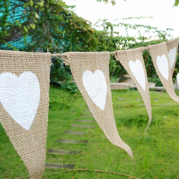 Vimpel i jute, 2,8 meter/13 st triangelformade flaggor