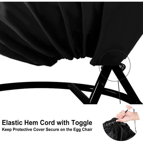 Patio Egg Chair Covers with Zipper, Durable Large Wicker Egg