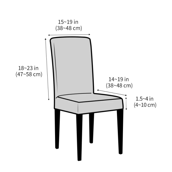 En-delad stretchig stolskyddsuppsättning om 4 (grå), matstolsöverdrag