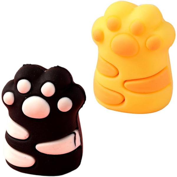 2PCS Blyantspisser med beholder Søt kattepote Blyantspisser med reservoar Barneblyantspisser Bærbar plast Dobbelt hull for standard og jumbo blyanter Lukkbar lokk