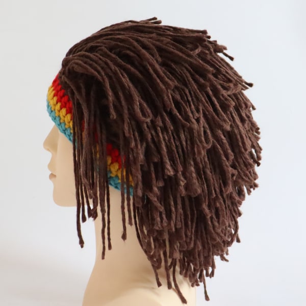 Et stykke (kaffefarve reggae) sjov kreativ håndlavet hatparyk