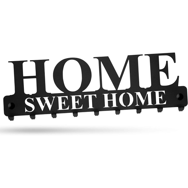 “Home Sweet Home” wall key holder with 9 hooks – Hook for jacket