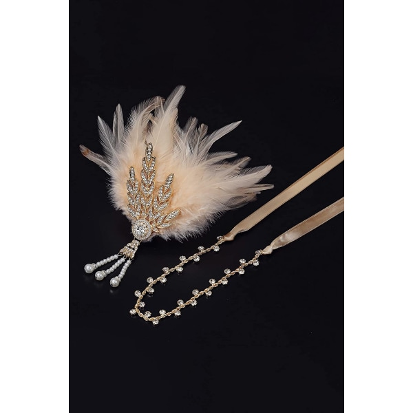 1920-talet Gatsby Feather Pannband Feather Crown Gatsby Flapper Access