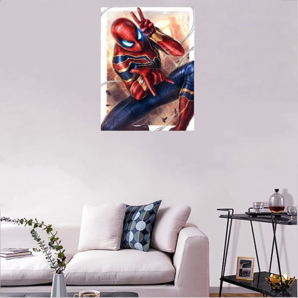 (Spider Boy, 30*40 cm) 5D DIY diamond painting , tecknad broderi