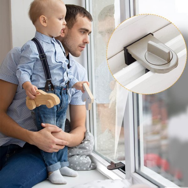 Babysikkerhed Tyverisikring skydedør og vinduesstoppere Grå (