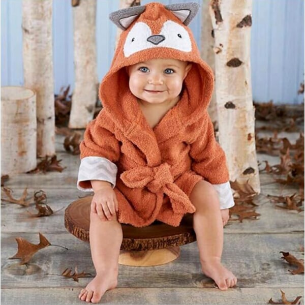 Baby hettehåndkle (orange rev): Bomulls badekåpe for gutt og b345 | Fyndiq