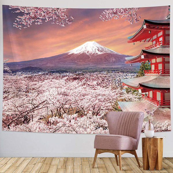 Japansk gobeläng bakgrund Fuji asiatiskt berg fotobanner
