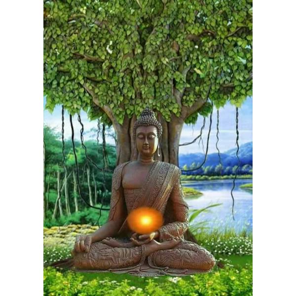 30x40cm 5D DIY timanttimaalaus täydellinen, Buddha-patsassarja #J, DIY timantti-timantti