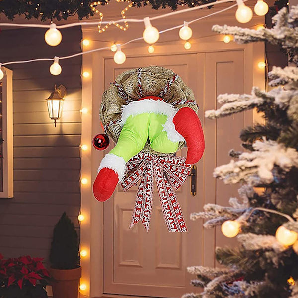 Juletyvens Krans, Sjov Burlap Bueslynge Garland Naughty