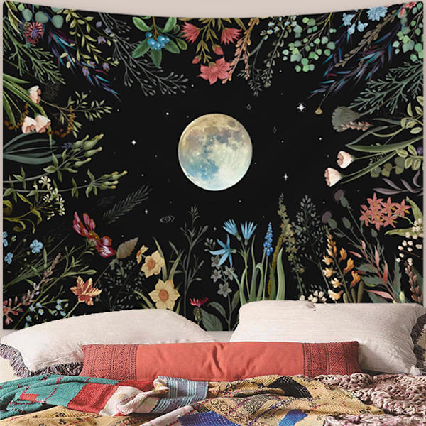 130x150cm Moonlight Garden -seinävaate luonnonkoristeluun