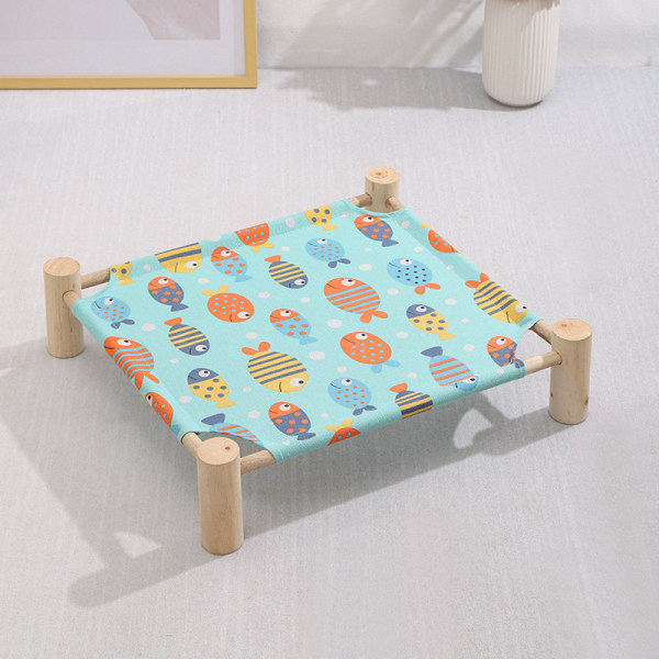 1 Sæt (Tyrkiet) Solid Wood Canvas Pet Bed Hunde Bed Cat Bed Quadran