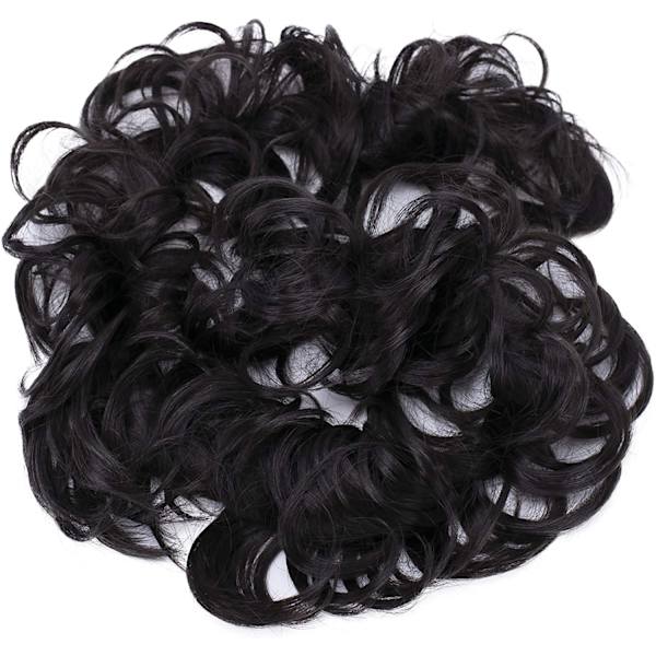 XXL-kokoinen hiuslisäke Scrunchie, jossa on hiukset ylhäällä, tuuheat kiharat Chignon Li
