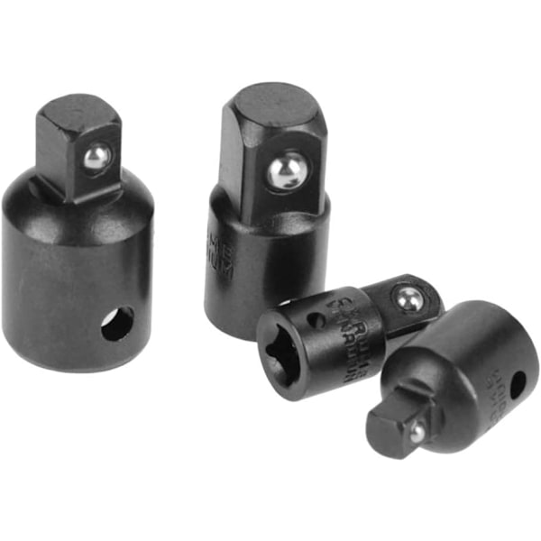 4 stk. Forlenger- og Redusersett Ratsjeadapter Reduseradaptere for Sokker og Bits 1/2\" 1/4\" 3/8\" Pillote