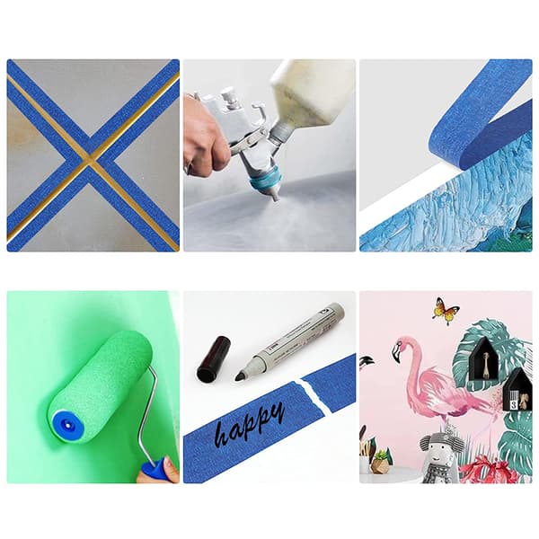 Maskeringstape til maling Blå Dekoratørstejp Malertape 3D