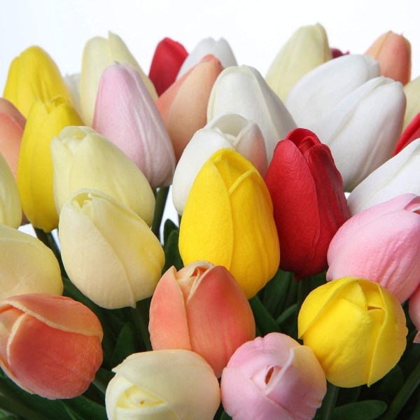 10 Pakke Kunstige Tulipaner Ægte Touch Kunstige Blomster Bulk Falske Tuli