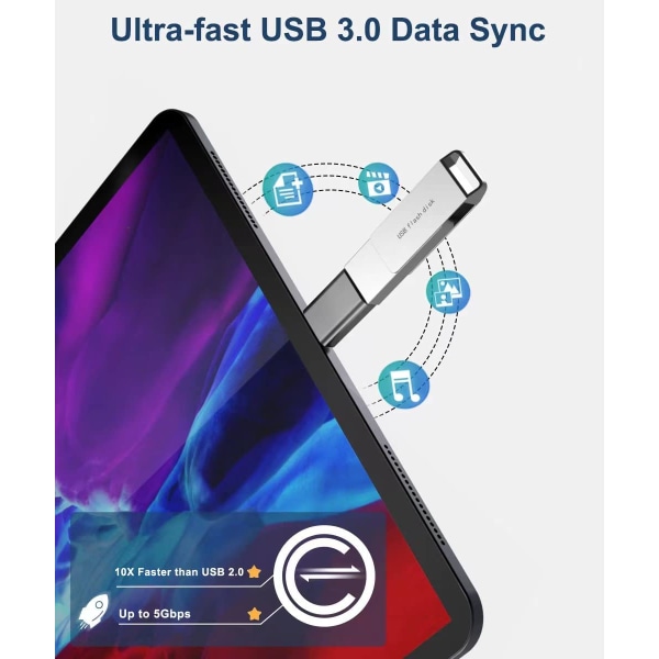 USB C han til USB 3.0 hun adapter 3-pak, Thunderbolt 3 Type C