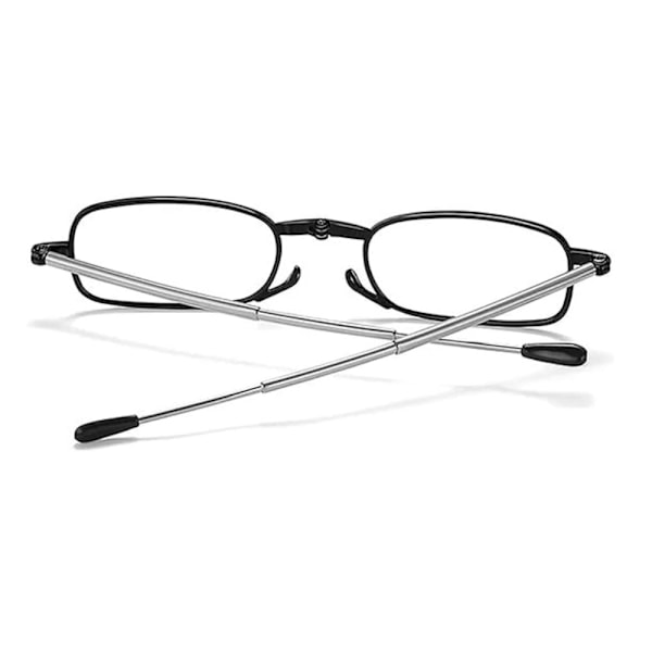 Sammenleggbare lesebriller for menn og kvinner, blålysblokkerende lesere med nøkkelring og kompakt etui (2.0 x)