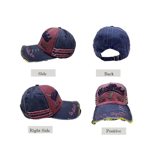Baseballcaps med graffiti-tekst, vasket caps, cowboy solhatt red