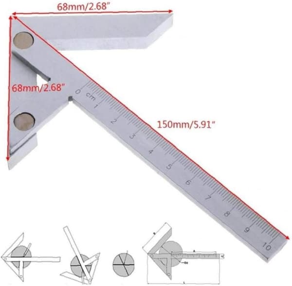 100*70mm Senterfinner Måler Sentermarkering Vernier Kaliper Måler