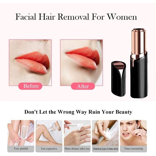 Smärtfri hårborttagningsmedel för ansiktshårborttagning för kvinnor, vattenp