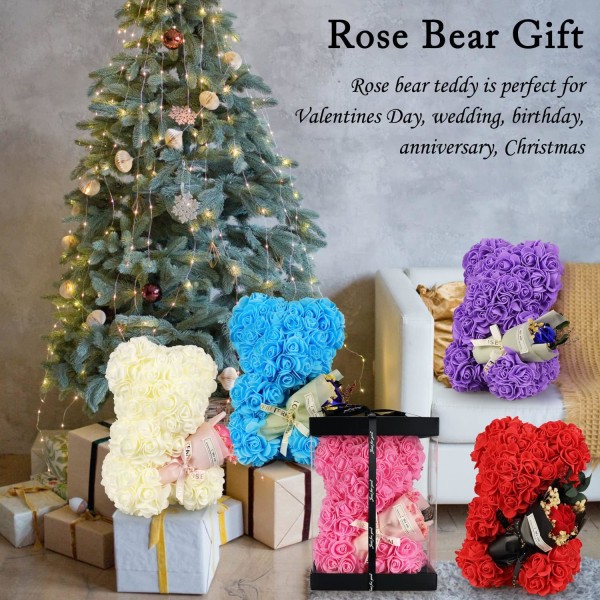 (Pink, 25 cm) Valentinsdagsgave til kvinder, Rose Bear, Teddy Bea