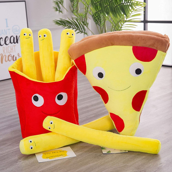 Plys dukke tegneserie simulation pizza pommes frites sofa design
