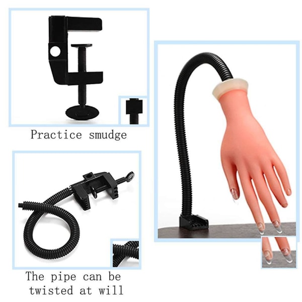 Nail Practice Model Hand, Nail Display Manicure Supply, Fleksibel