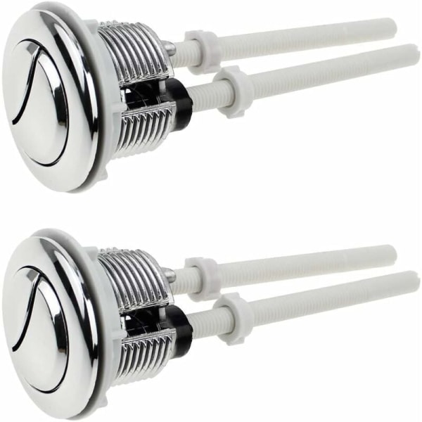 2 stk 38mm toalett trykknapper dobbel spyling standard knapp krom S
