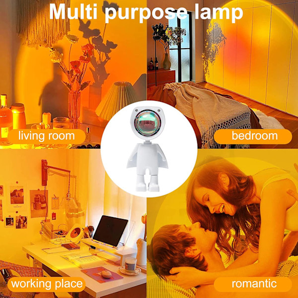Romantisk astronaut robot solnedgang lampe projektor, Wokuya Multi