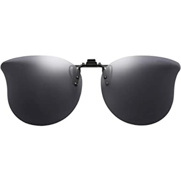 Polarized Cat Eye Clip On Sunglasses Over Prescription Glasses-G