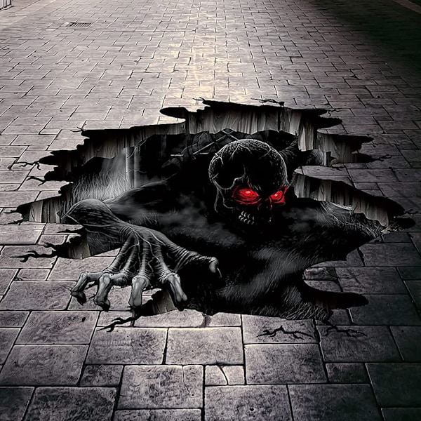 Halloween-lattiatarrat Pelottavat 3D-haamu Lattia- ja Seinätarrat, Haamu