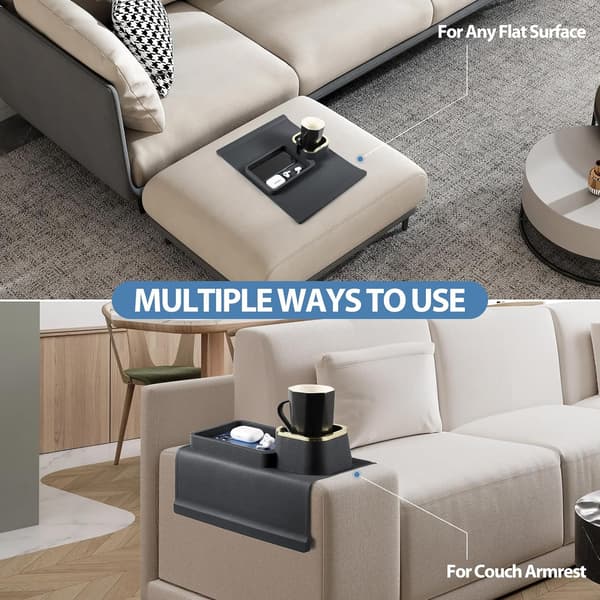 Sofa brett (svart), Sofa koppholder brett, Multifunksjonell silikon