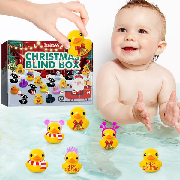 2025 Adventskalender Badeender Badeleker Jule Blind Box for Barn Gutter Jenter - 24 stk