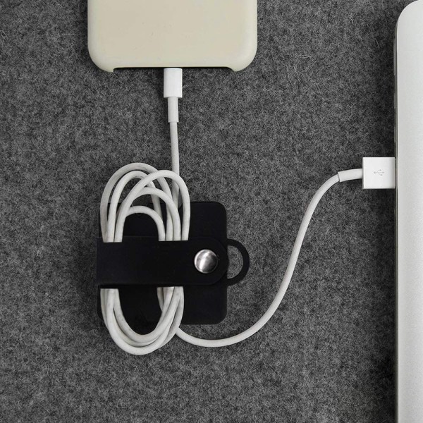 4-delt øretelefonkabelarrangør, øretelefonstroppklips, øretelefonvikling og kabelhåndterer for å forhindre at kabler og USB-kabler floker seg. F