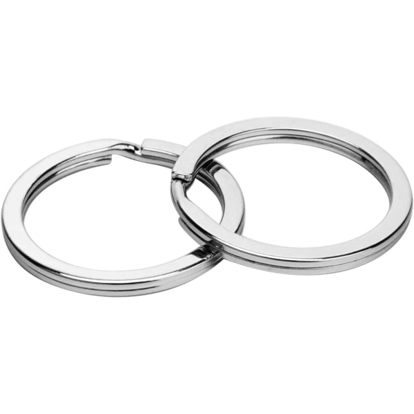 10 st 1,6x25 mm platta ringar för nyckelringar, runda delade ringar
