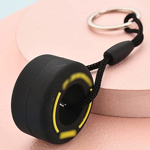 Mini 2st gummidäck Nyckelring Creative Wheel Nyckelring Pendel P