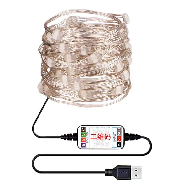 10m LED Fe-lys Julelys USB Bluetooth Fjernbetjening LED Ligh