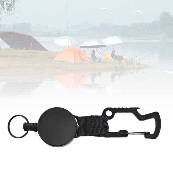 Blå Retractable Nyckelring Anti-lost Resilience Nyckel Spänne