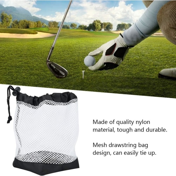 Golfbollspåse, nätpåse golfbollnät, dragsko golfpåse nylon