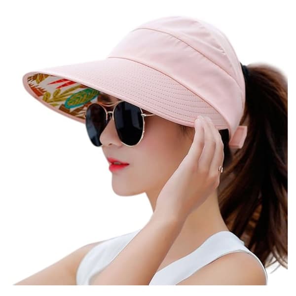 Solhatte til Kvinder Bred Skygge UV Beskyttelse Solhat (pink)