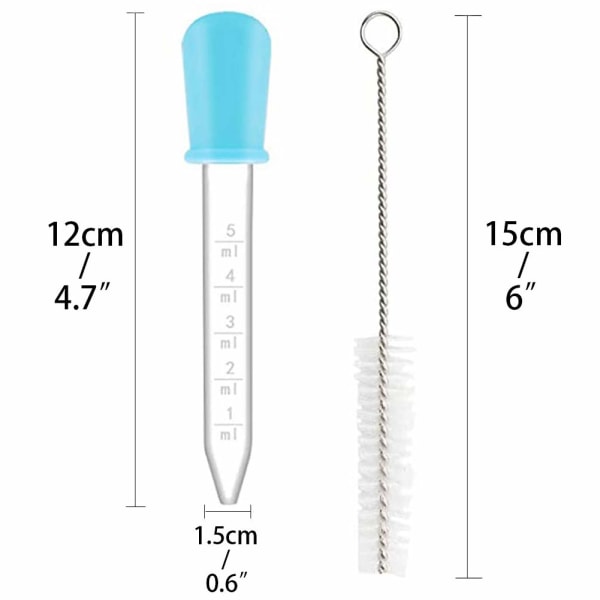 5 ml graderte plastpipetter og 1 ren børste, pipettedroppe