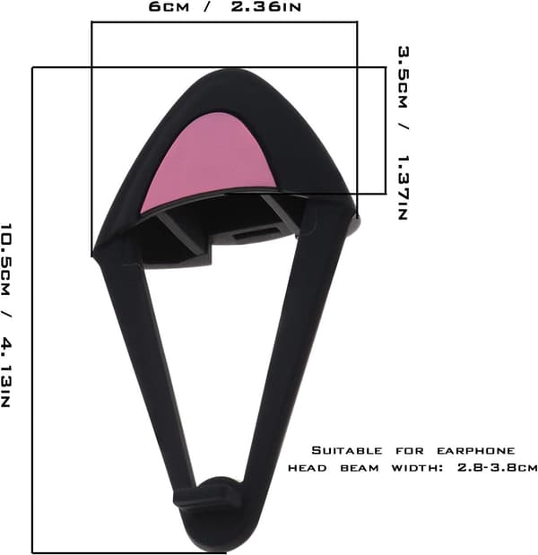 Sort - 1 par silikone over-ear-hovedtelefoner med søde justerbare dekorative stropper til live videospil-headset