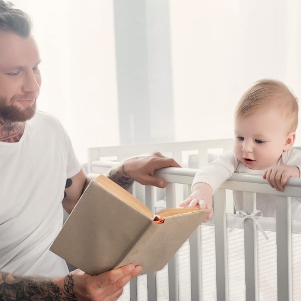 Baby Cabin Bumper, Spjälskydd, 3D Mesh Foder, Säker för Spjälsängens Luftcirkulation