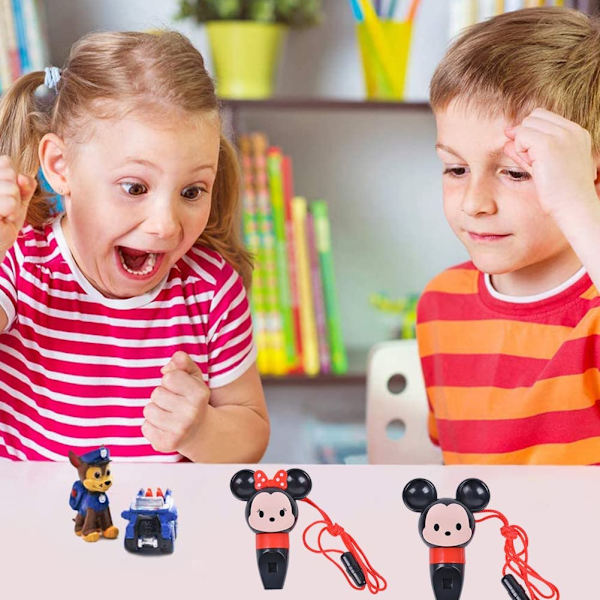 Barnens visselpipa, 2 stycken Mickey Minnie visselpipa med snöre,